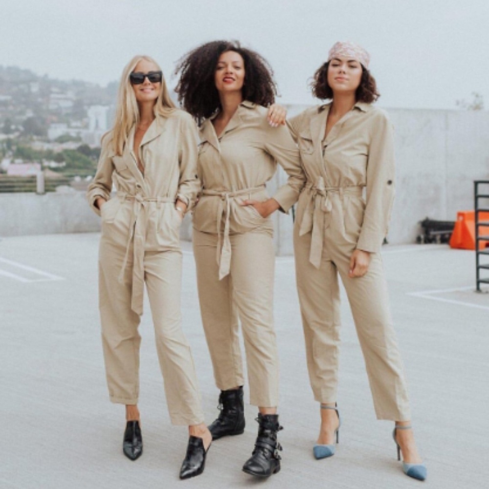WOMEN'S WHO WHAT WEAR KHAKI JUMPSUIT